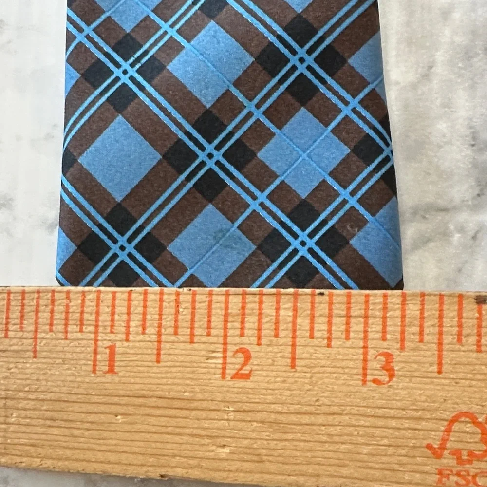 Cherokee Kids Blue and Black Checkered Tie